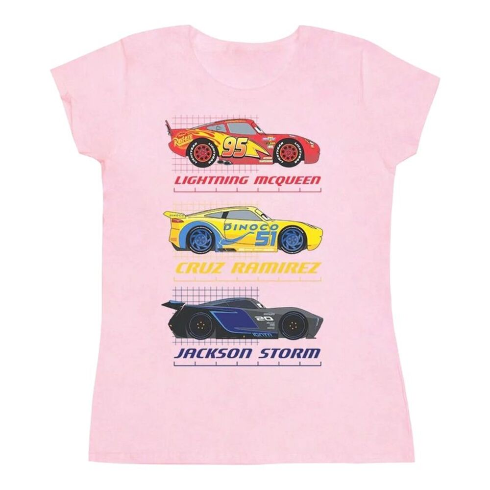 Cars Boys Racer Profile Cotton T-Shirt / Baby Pink